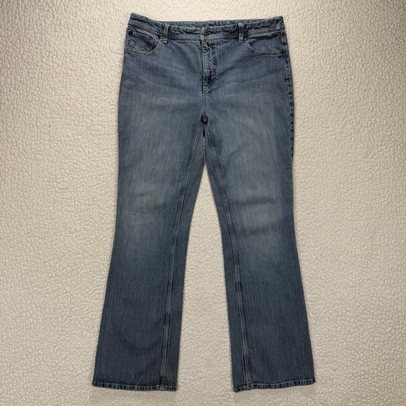 Boho Western Flare Jeans Women's 14 (34x31) Y2K Festival Cowgirl Rodeo Glam - Picture 2 of 12